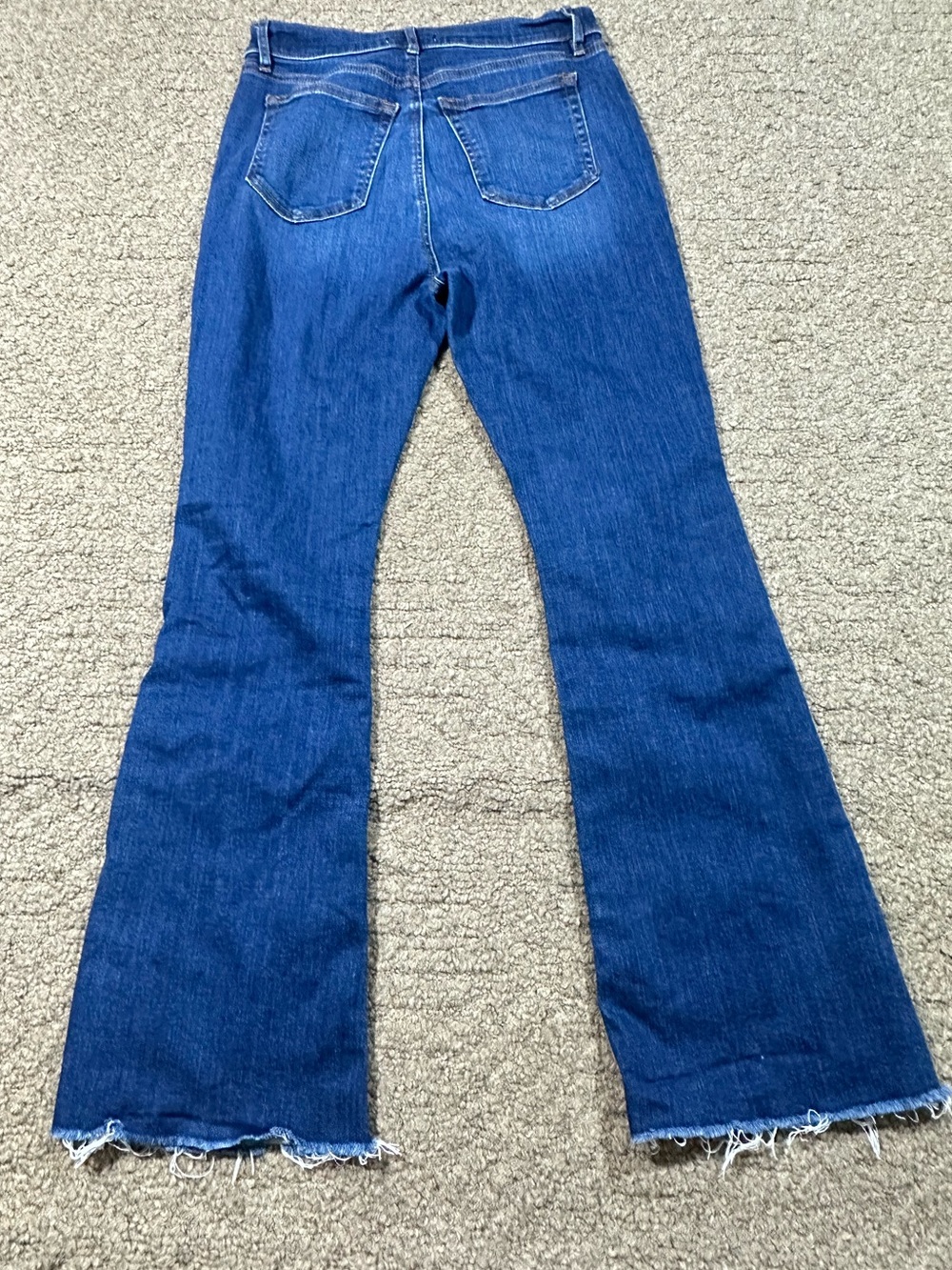 Loft The Slim Flare Denim Blue Jeans Womens High Rise Raw Hem Size 27/4 Petite - Picture 4 of 12